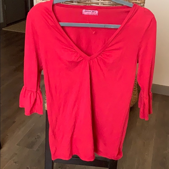 Michael Stars Tops - Michael Stars original red ruffle tee